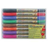 Artline 2in1 Whtbrd Mrkr Fn/sfn Ast Pk8