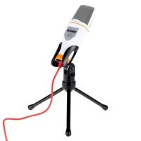 Arealer Mic Wired Condenser Microphone with Holder Clip for Chatting Singing Karaoke PC Laptop