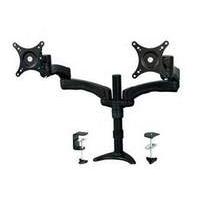 Articulating Dual Monitor Arm - Grommet / Desk Mount With Cable Management and Height Adjust