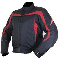 Armr Moto Miura Black-Red Motorcycle Jacket And Back Protector