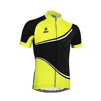 Arsuxeo Cycling Jersey Men\'s Short Sleeve Bike Jersey Tops Quick Dry Anatomic Design Front Zipper Breathable Reflective Trim/Fluorescence
