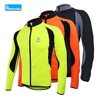 Arsuxeo Cycling Jacket Men\'s Long Sleeve Bike Jersey Tops Thermal / Warm Quick Dry Anatomic Design Fleece Lining Front Zipper Breathable