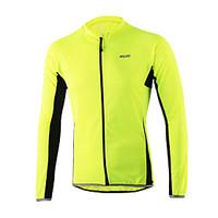 Arsuxeo Cycling Jersey Men\'s Long Sleeve Bike Jersey Tops Quick Dry Anatomic Design Front Zipper Breathable Polyester 100% Polyester