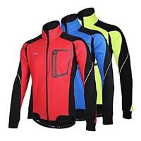 Arsuxeo Cycling Jacket Men\'s Bike Jacket Fleece JacketsBreathable Thermal / Warm Windproof Anatomic Design Fleece Lining Reflective