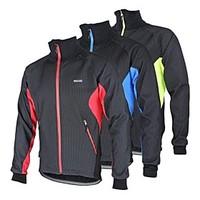 Arsuxeo Cycling Jacket Men\'s Bike Jacket Fleece Jackets TopsBreathable Thermal / Warm Windproof Anatomic Design Fleece Lining Back Pocket