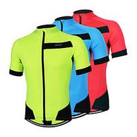 Arsuxeo Cycling Jersey Men\'s Short Sleeve Bike JerseyQuick Dry Anatomic Design Front Zipper Breathable Lightweight Materials Reflective