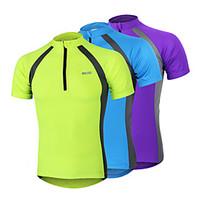 Arsuxeo Cycling Jersey Men\'s Short Sleeve Bike Jersey TopsQuick Dry Anatomic Design Front Zipper Breathable Back Pocket Limits Bacteria