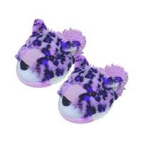 aroma home fun for feet fuzzy slippers pink leopard