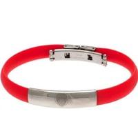 Arsenal Crest Rubber Band Bracelet - Stainless Steel, N/A