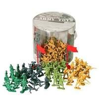 Army Toys Bucket of 200 Assorted Military Army Soldier Men with Weapons / Flags