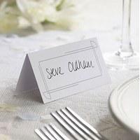 Art Deco Border Place Card - 10 Pack - White