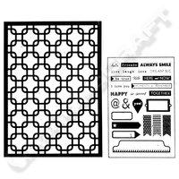Art-C Stamp and Adhesive Stencils - Interlocking Squares - 27 Pieces 372196