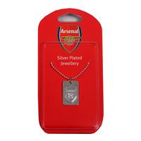 Arsenal Silver Plated Dog Tag And Chain