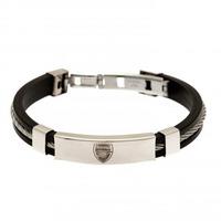 Arsenal Silver Inlay Silicone Bracelet