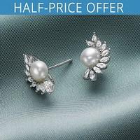 Art Deco Pearl & Sapphire Earrings