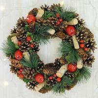 Artificial Wreaths - Gift - 1 White Artificial Pinecone Wreath