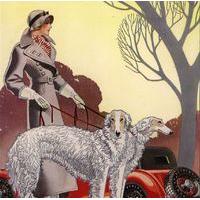 Art deco Dunlop tyres blank card