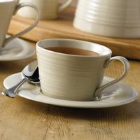 Art de Cuisine Rustics Snug Tea Cup & Saucer Cream 8oz / 227ml (Case of 6)