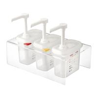 Araven Sauce Dispensers GN 1/9 Transparent 1.5Ltr Set of 3 Pack of 3