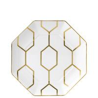 Arris Plate Octagonal, White 23cm