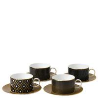 arris teacup and saucer set of 4