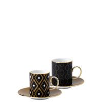 Arris Espresso Cup and Saucer Pair (Geometric/Honeycomb)