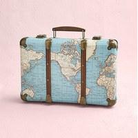 Around The World Vintage Map Suitcase