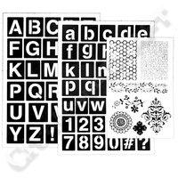 Art-C Stamps and Adhesive Stencils - Upper and Lowercase Sans Serif Alphabets 362025
