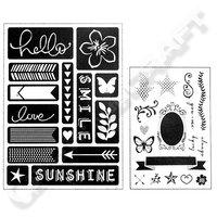 Art-C Stamps and Adhesive Stencils - Words and Icons 362020