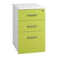 Arista Mobile 600mm Desk High Pedestal WhiteGreen