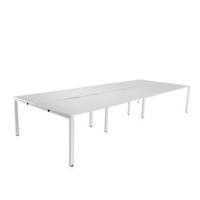 arista 1200mm 6 person bench system white kf838959