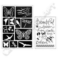 Art-C Stamps and Adhesive Stencils - Butterflies and Birds 362021
