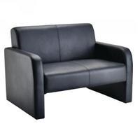 arista reception sofa flat pack leather look black kf72152