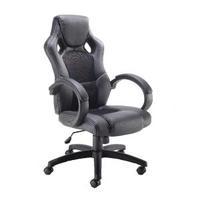 arista black bolt leather look racing chair kf73591