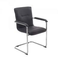 Arista Brisk Visitor Chair Leather Look Black KF73889