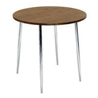 Arista Walnut and Chrome Round Bistro Table KF838316