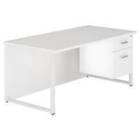 Arista Single 1200mm White Pedestal Hoop Leg Desk KF74592