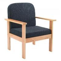 arista reception wooden frame armcharcoal chair kf74202