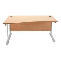 arista 1600mm left hand beech wave desk kf838640