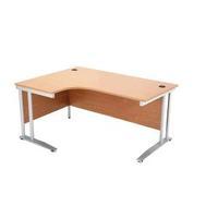 arista 1600mm left hand beech radial desk kf838652