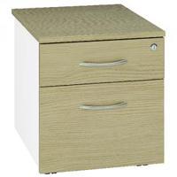 arista under desk mobile pedestal two drawer oak kf74303