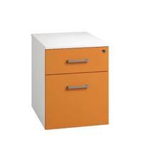 arista mobile under desk pedestal whiteorange