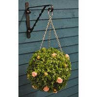 Artificial Rose Flower and Leaf Effect Topiary Ball by Smart Garden