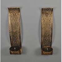 arabian wall sconce tea light holder twin pack by gardman