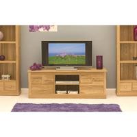 Artisan Wooden Widescreen Television Cabinet In Oak
