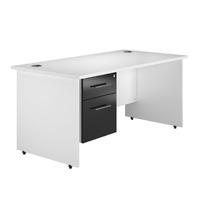 Arc Panel End Single Pedestal Desk in Black Panel End Single Pedestal Desk Black 1200mm