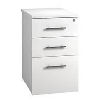Arc Desk High Pedestal in White Eco High Pedestal Desk with 3 Drawers in White
