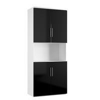 Arc Double Door Combination Cupboard in Black Arc Combination Cupboard 2 Door Black