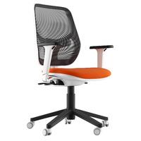 aria fabric chrome base task chair orange 2d adjustable arms