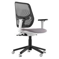 Aria Fabric Chrome Base Task Chair Grey 2D Adjustable Arms